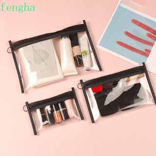 Fengha กระเป๋าเครื่องสําอาง กระเป๋าดินสอ ความจุขนาดใหญ่ กันน้ํา สีโปร่งใส สําหรับนักเรียนหญิง