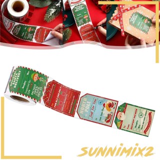 [Sunnimix2] สติกเกอร์ฉลาก ลายซานตาคลอส คริสต์มาส 200 ชิ้น สําหรับติดตกแต่งกล่องของขวัญเด็ก