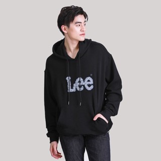 LEE เสื้อคลุมฮู้ดดี้ผู้ชาย คอลเลคชั่น Iconic Logo ทรง COMFORT รุ่น LE F123MHODN02 สีดำ