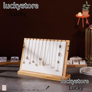 Lucky ชั้นวางเครื่องประดับ สร้อยคอ หนังกลับ ขนาดใหญ่ ถอดออกได้