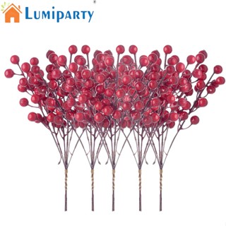 Lumiparty ช่อดอกเบอร์รี่ประดิษฐ์ 6 ดอก 5 ชิ้น ต่อช่อ อุปกรณ์เสริม DIY