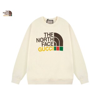 เสื้อกันหนาว พิมพ์ลายโลโก้ The North Face×Gucci 100% สไตล์คลาสสิก แฟชั่นคู่รัก สําหรับผู้หญิง