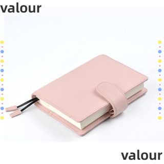 Valour ปกหนัง ขนาด A6 สีชมพู พร้อมกระดุมแป๊ก เติมได้ สําหรับโน้ตบุ๊ก สํานักงาน