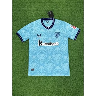 Fan Edition 2324 ใหม่ Bilbao Athletic Away เสื้อยืดลําลอง แขนสั้น คุณภาพสูง เหมาะกับการเล่นกีฬา ไซซ์ S-4XL