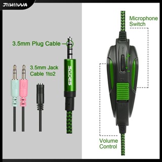 Jl- ชุดหูฟังเล่นเกม 3.5 มม. พร้อมไมโครโฟน ตัดเสียงรบกวน สําหรับ PS4 แล็ปท็อป แท็บเล็ต พีซี