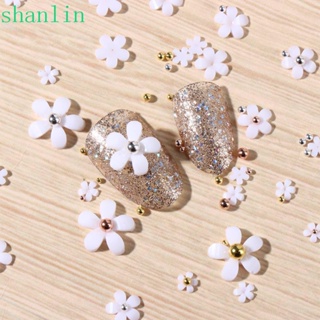 Shanlin สติกเกอร์ตกแต่งเล็บ ลายดอกไม้ ประดับพลอยเทียม สไตล์ญี่ปุ่น DIY