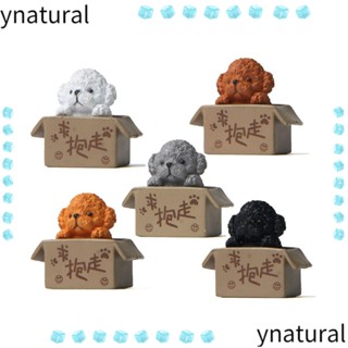 Ynatural ฟิกเกอร์เรซิ่น รูปสุนัข สําหรับตกแต่งบ้าน สวน กระถางดอกไม้ 5 ชิ้น ต่อชุด