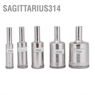 Sagittarius314 ใหม่ 5 ชิ้น 10-25 มิลลิเมตรเครื่องมือเพชรเจาะรูเลื่อยชุดสำหรับแก้วเซรามิคหินอ่อน