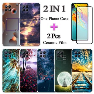 2 IN 1 Realme 8i เคสโทรศัพท์ น่ารัก พร้อมหน้าจอเซรามิค โค้ง สองชิ้น