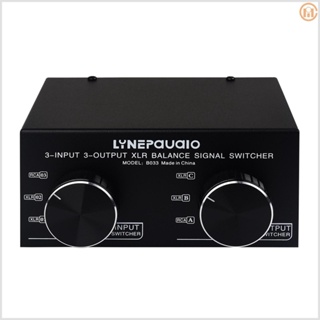 LYNEPAUAIO 3 Input to 3 Output XLR Signal Switcher Audio Converter for Balanced and Unbalanced Connections