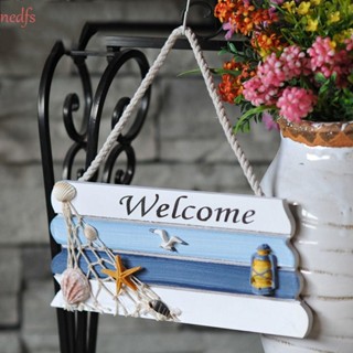 Nedfs ป้ายไม้แขวน ลาย Welcome สไตล์มหาสมุทร สําหรับตกแต่งบ้าน