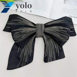 Yolo แผ่นแพทช์โบว์ ผ้าชีฟอง 3D 3D ขนาดใหญ่ ถอดออกได้ DIY สําหรับผู้หญิง