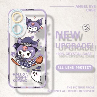 เคสโทรศัพท์มือถือแบบนิ่ม ใส กันรอยกล้อง ลายการ์ตูนคุโรมิน่ารัก สําหรับ OPPO A17 A54 A54s A55 A58 A72 A73 A74 A78 A98