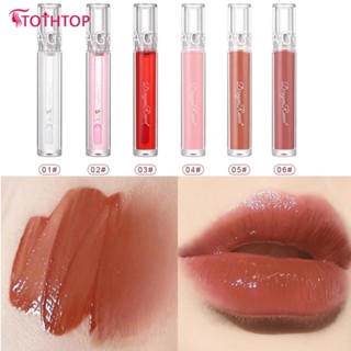 Dragon Ranee 6 สี Mirror Water ลิปสติก Waterproof Long Lasting Moisturizing Lip Tint โปร่งใสลิปสติกสีแดงแต่งหน้าเครื่องสำอาง [TOP]