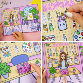 [zhuju1] หนังสือของเล่นบีบ รูปเด็กผู้หญิงน่ารัก แฮนด์เมด DIY สําหรับเด็ก