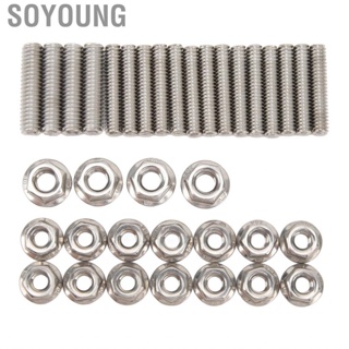 Soyoung Engine Oil Pan Stud Kit  Hardened High Temperature Resistant Bolts for Small Block SBC 283 327