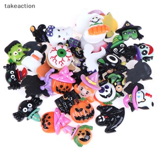 [takeaction] ฟักทองเรซิ่น หลังแบน รูปผี ฟักทอง 10 ชิ้น DIY [พร้อมส่ง]