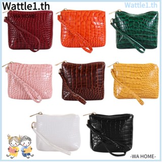 Wttle กระเป๋าถือ ลายหนังจระเข้ มีซิป ขนาดเล็ก
