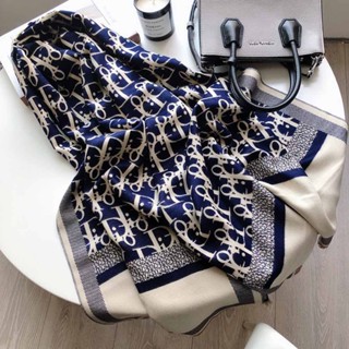 New Fashion Women Silk Scarf Shawls Scarves And Wraps D Letters Printed Long Scarves Shawls Sunscreen Pashmina Ladies Hijabs Beach Towel