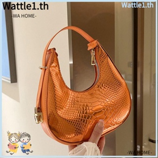 Wttle กระเป๋าสะพายไหล่ สะพายข้าง หนัง PU แต่งซิป สีพื้น แฟชั่นเรโทร สไตล์คลาสสิก สําหรับผู้หญิง