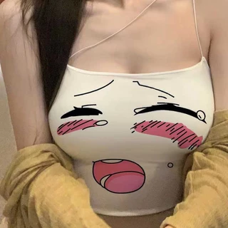 เสื้อสายเดี่ยวลายดีไซน์น่ารักเซ็กซี่เบาๆ มีฟองน้ำในตัว