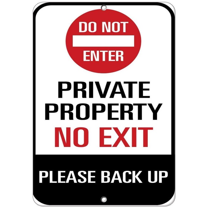ป้ายสัญลักษณ์โลหะ อลูมิเนียม ลาย Do Not Enter Private Property No Exit Please Back Up สําหรับติดตกแต่งสวนกลางแจ้ง 0627