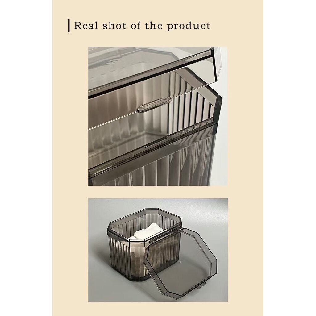 (8เหลี่ยม) กล่องใส่สำลี 8เหลี่ยม กล่องเปล่า พลาสติก สําหรับใส่สําลี ทําความสะอาดเล็บ ทรงสวยดูดี / อุปรณ์ทำเล็บ