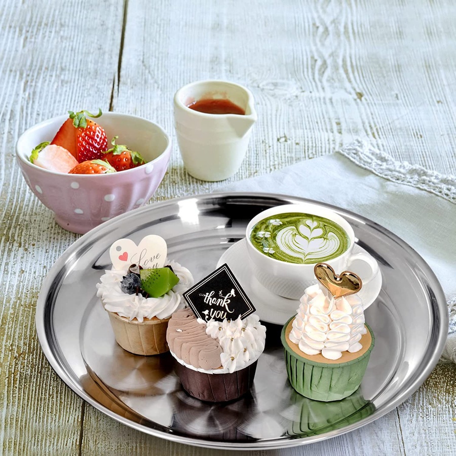 GlobalHouse SANE ถาดกลมสเตนเลส 50 ซม. ZONA สินค้าของแท้คุณภาพดี