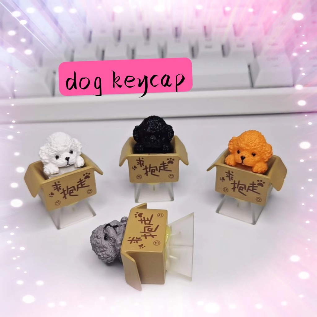 Handmade ABS Keycap สัตว ์ น ่ ารักลูกสุนัข Creative Keycap โปร ่ งแสง Keycap สําหรับคีย ์ บอร ์ ด HYOR