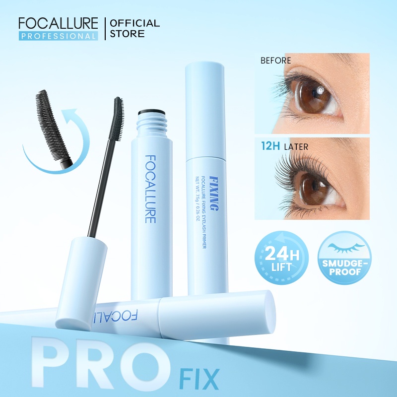 Focallure Pro-fix Stay Curl มาสคาร่า ไพรเมอร์ ยกขนตางอน ยาว แยกส่วน แห้งเร็ว กันน้ํา กันเหงื่อ กันเปื้อน น้ําหนักเบา