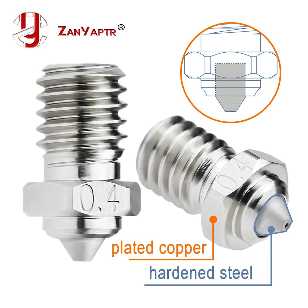 ฮอต! หัวฉีด Bimetallic MY E3D V6 V6 0.4 0.6 0.8 มม. 1.75 มม. M6 คุณภาพสูง สําหรับ V6 V5 Hotend