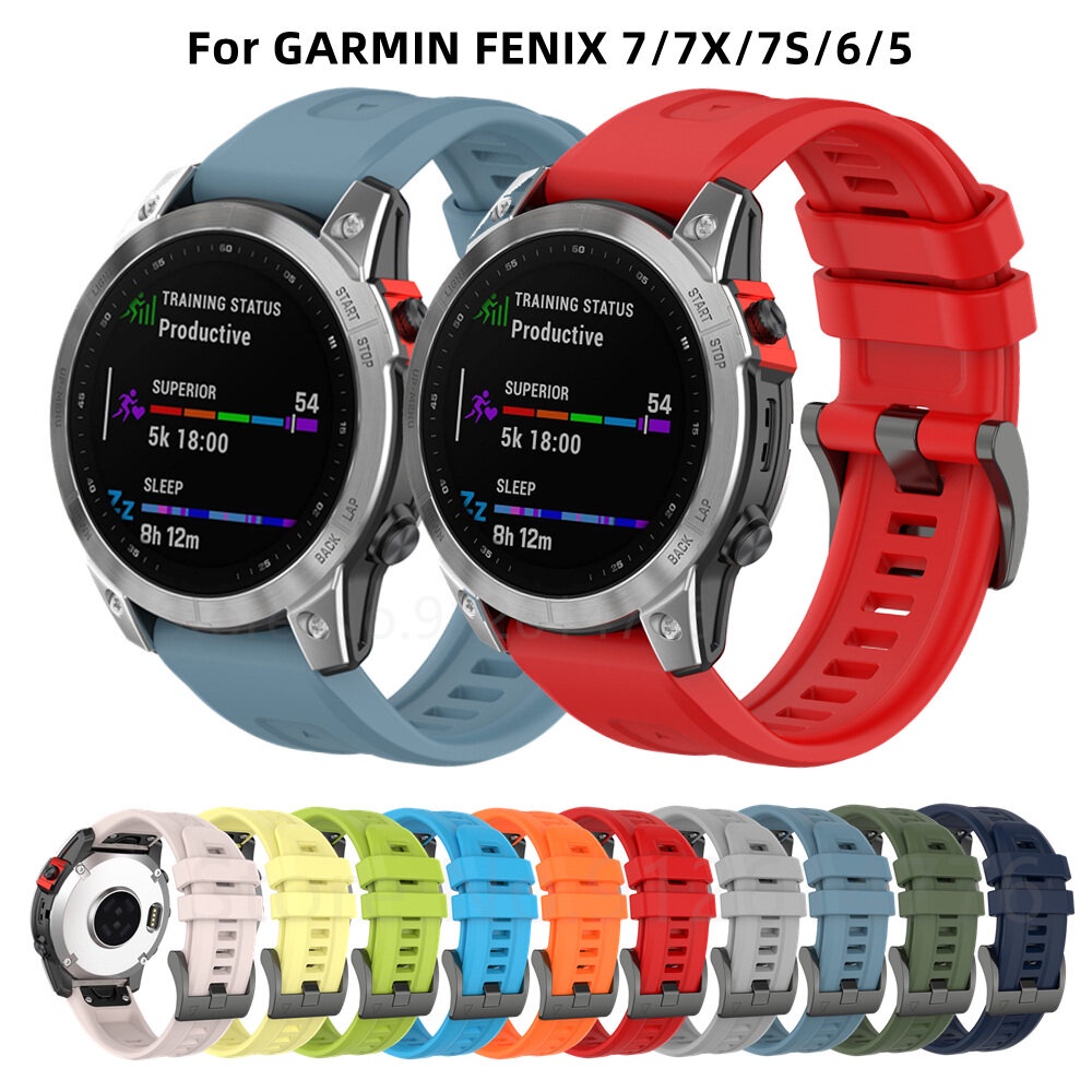 สายนาฬิกาข้อมือซิลิโคน 26 22 20 มม. สําหรับ Garmin Fenix 6X 6 6S Pro 7X 7 Easyfit Wristband Fenix 5 5X 5S Plus Smartwatch Bracelet