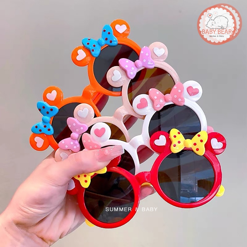 ใหม่ แว่นตาเด็ก ป้องกันรังสียูวี ประดับโบว์ ลายการ์ตูน CJ13/3