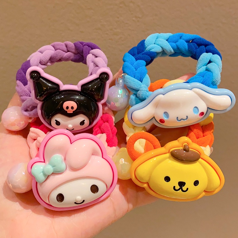Sanrio Kulomi Melody เชือกถักมือ ยางรัดผม ลายการ์ตูนหมี สตรอเบอร์รี่ ซินนาม่อนโรล เครื่องประดับผม คู่รัก สาวหวาน ที่คาดผม