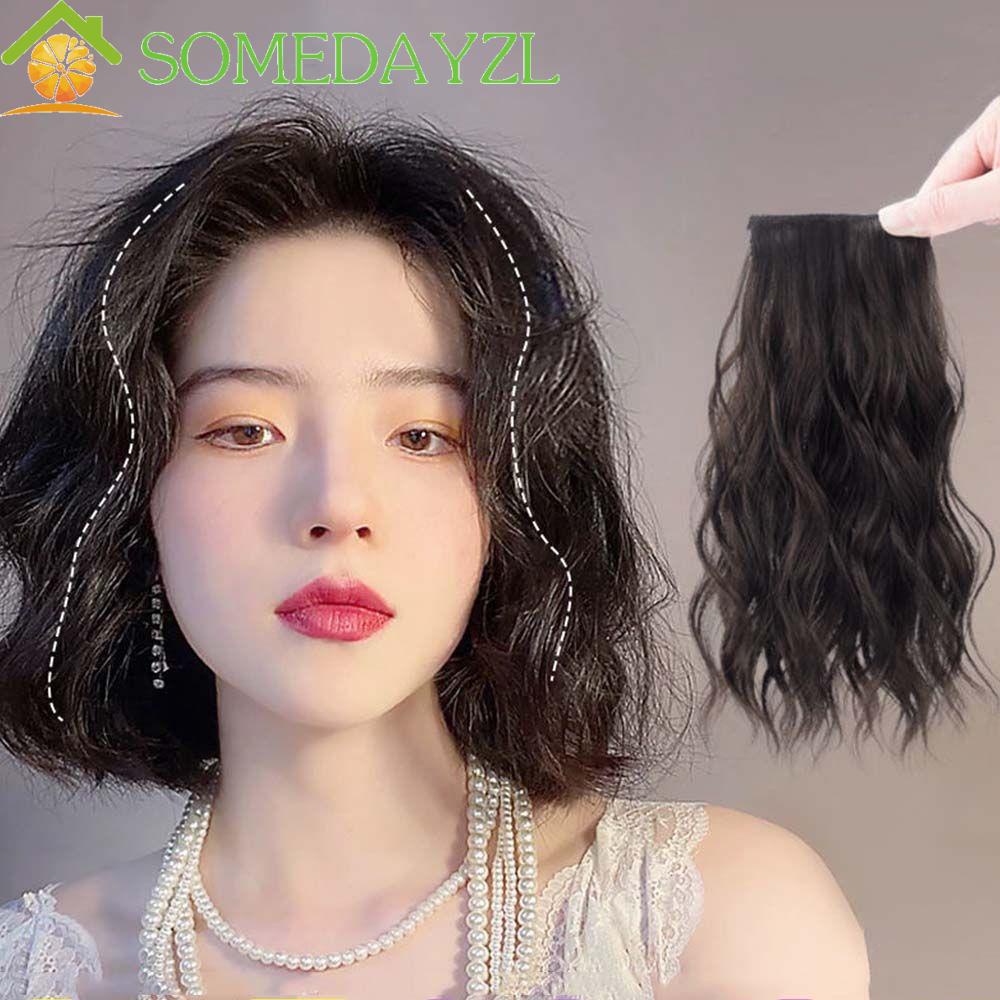Somedayzl แผ่นหยิกสังเคราะห์ เพิ่มความหนา ต่อผม แผ่นรากผม มองไม่เห็น ด้านบน ด้านบน ไร้รอยต่อ แผ่นผม
