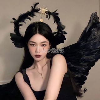 ที่คาดผม ประดับขนนกเอลฟ์ เทศกาลฮาโลวีน คริสต์มาส สีขาว เครื่…