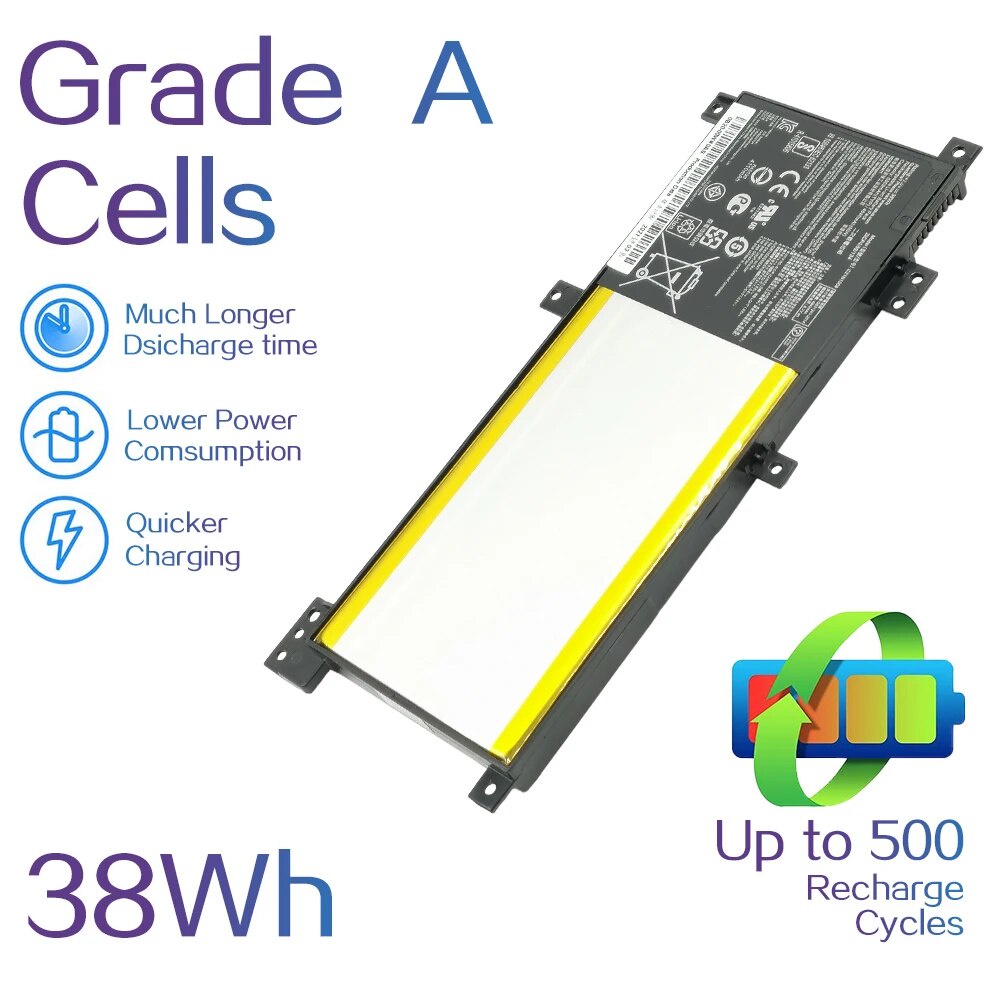 แบตเตอรี่แล็ปท็อป C21N1508 7.6V 38Wh 4840mAh Asus A456U X456U F456U K456U R457U X456UQ-3F X456UA-1B 