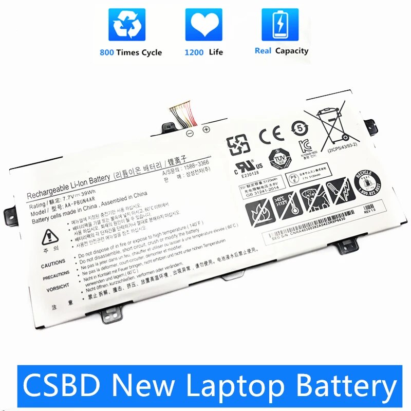 แบตเตอรี่แล็ปท็อป AA-PBUN4AR 7.7V 39WH  For Samsung NP900X5L 940X3L NT900X5P NT900X5L NP940X3LK01US