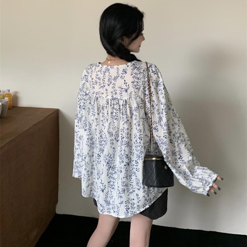 mimi&didi เสื้อเชิ้ตแขนยาวลายดอกไม้ผู้หญิง เสื้อแขนโคมไฟ น่ารัก สไตล์เกาหลี แฟชั่น#W280 - รูปที่ 7