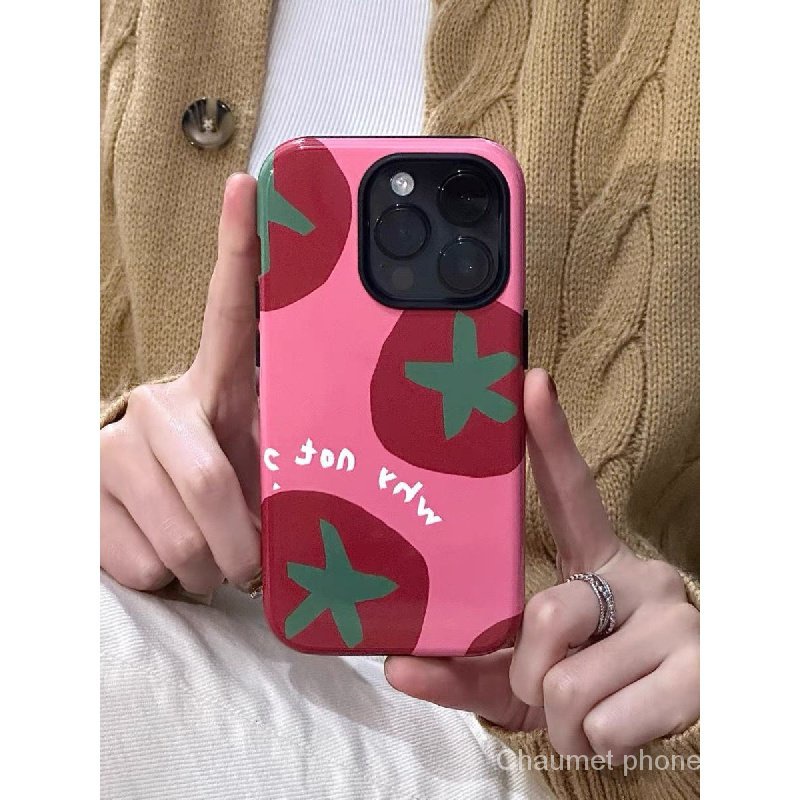 เคสโทรศัพท์มือถือแบบแข็ง ลายมะเขือเทศ สําหรับ Iphone 15Promax Apple 14 13 2 in 1 12 11