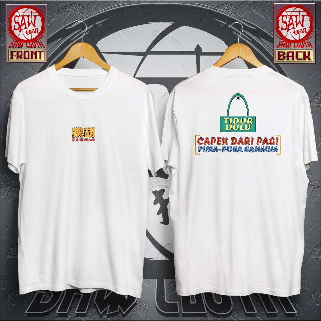 มีหลายสี Katun เสื้อยืด ผ้าฝ้าย พิมพ์ลาย Curhat Tired To Sleep Tired From Morning สําหรับผู้ชาย ผู้ห