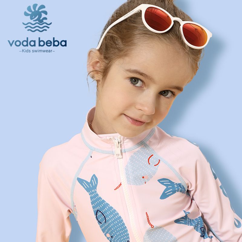 VODA BEBA مايوه بنات قطعة واحدة بأكمام طويلة (1-12 سنة) — صورة 5