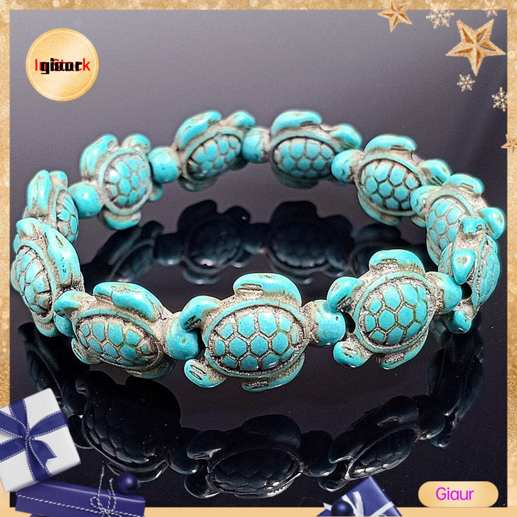 Giaurz สร้อยข้อมือชายหาด เป็นมิตรกับสิ่งแวดล้อม รูปเต่าทะเล สวยงาม