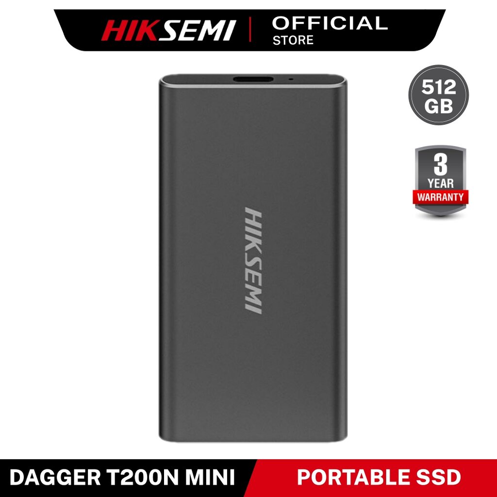 HIKSEMI DAGGER PSSD T200N MINI PORTABLE SSD 512GB USB 3.2 TYPE-C WARRANTY 3 YEARS