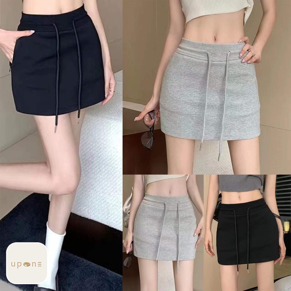 กระโปรงเทนนิสเอวสูง skirt สีพื้น กระโปรงสั้นเหนือเข่า