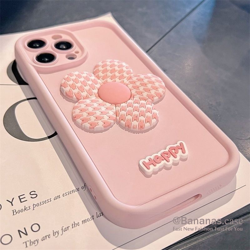 เคสโทรศัพท์มือถือแบบนิ่ม ลายดอกไม้น่ารัก 3D DIY สําหรับ iPhone 15 14 13 12 11 Pro Max X Xr Xs Max 7 8 Plus SE2020