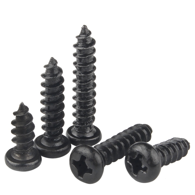 สกรูหัวแบน หัวกลม ขนาดเล็ก M2.3 M2.6 M2.8 M3 M3.5 M4 สีดํา - รูปที่ 4