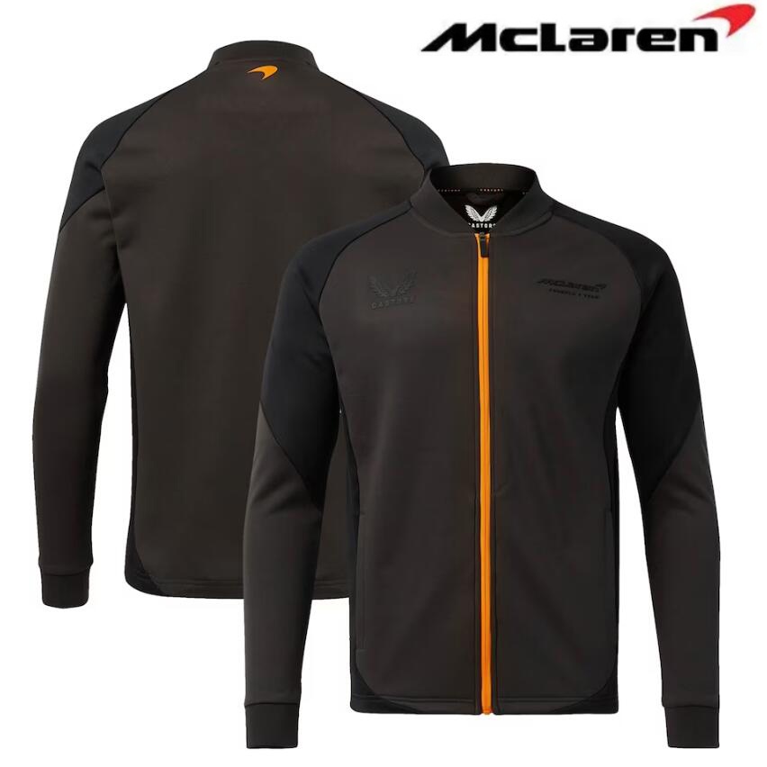 2025 ชุดแข่ง F1 ใหม่ล่าสุด + Mclaren Team F1 Softshell Jacket + เสื้อเชิ้ตแขนยาวผู้ชายและผู้หญิงฤดูใ