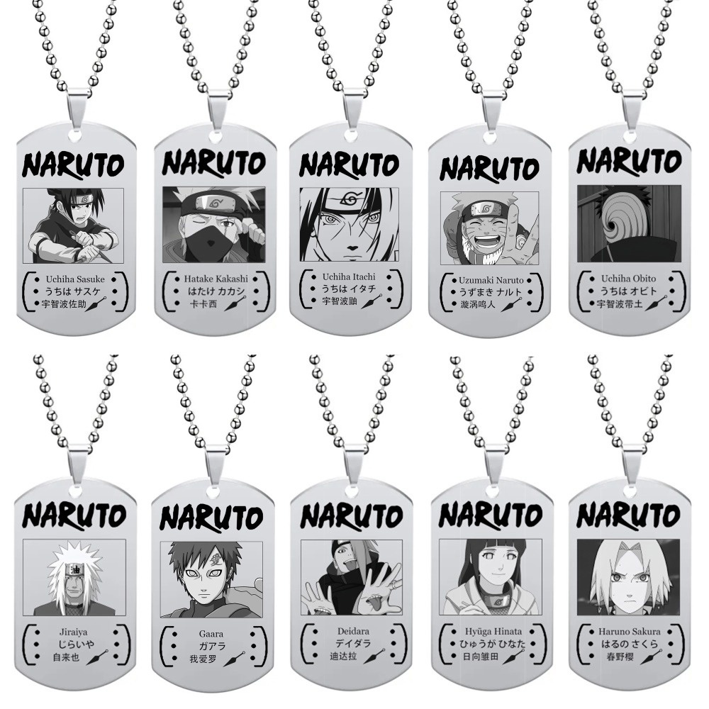 สร้อยคอ สเตนเลส จี้การ์ตูนนารูโตะ Akatsuki Itachi Kakashi Uzumaki Ninja แฟชั่นผู้ชาย ผู้หญิง คอสเพลย์ อุปกรณ์เสริม