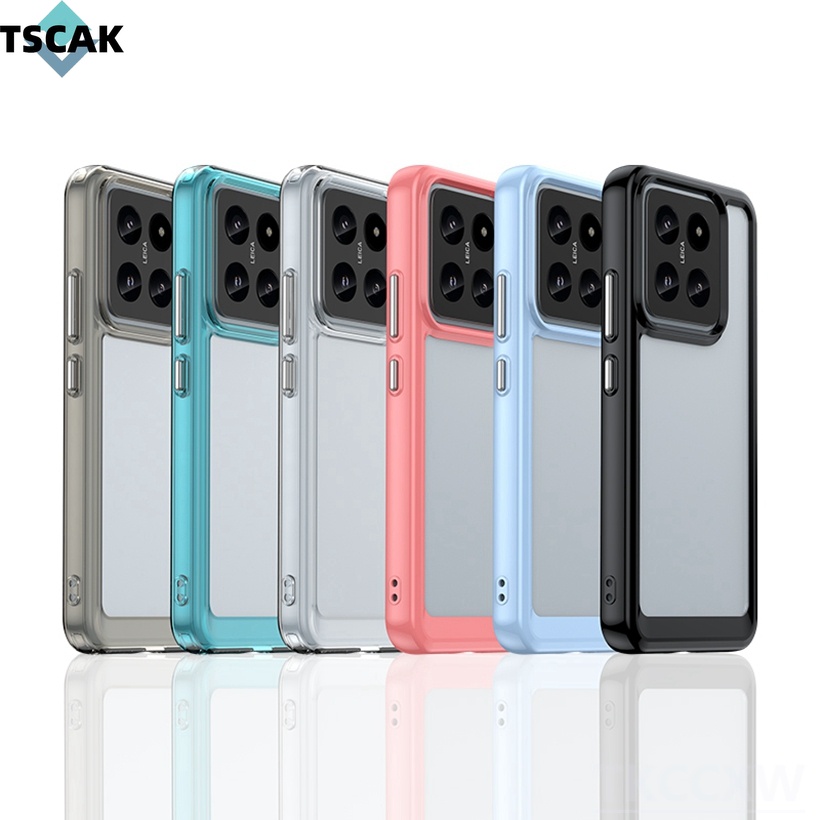 เคสโทรศัพท์มือถือ แบบใส กันกระแทก สีสันสดใส สําหรับ Xiaomi 14 13T Pro Poco C65
